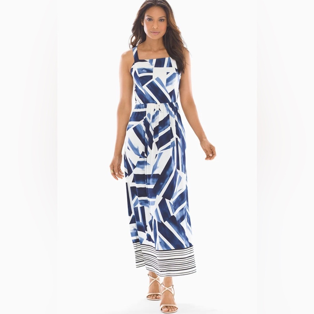 Soma Geo Print Maxi Dress – Blue Crush, Bold Vibes | Medium